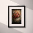 Matted frame view of An impressionist oil painting, a red apple tree