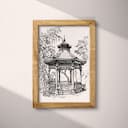 Full frame view of A vintage charcoal sketch, a gazebo