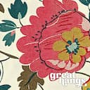 Closeup view of A french country textile print, floral pattern