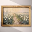 Full frame view of An impressionist oil painting, a tulip farm