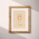 Matted frame view of A cute chibi anime pastel pencil illustration, a waterslide