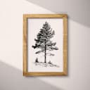 Full frame view of A vintage pencil sketch, a pine tree