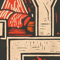 Cozy Home Art | Home Wall Art | Quotes & Typography Print | Black, Orange, Brown and Red Decor | Vintage Wall Decor | Living Room Digital Download | Housewarming Art | Christmas Wall Art | Winter Print | Linocut Print
