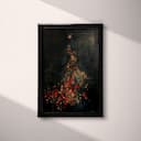 Full frame view of An abstract vintage oil painting, a woman with a dress made of flowers