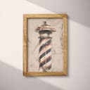 Full frame view of A vintage pastel pencil illustration, a barber shop pole