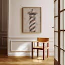 Room view with a full frame of A vintage pastel pencil illustration, a barber shop pole