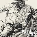 Closeup view of A southwestern graphite sketch, a cowboy on a horse with a lasso
