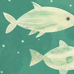 School Of Fish Digital Download | Marine Wall Decor | Animals Decor | Green, White and Black Print | Cute Simple Wall Art | Kids Art | Back To School Digital Download | Summer Wall Decor | Simple Illustration