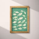 Full frame view of A cute simple illustration with simple shapes, a school of fish