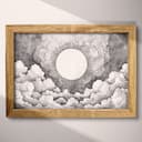 Full frame view of A vintage graphite sketch, sun in the clouds