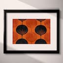 Matted frame view of A minimalist textile print, symmetric simple pattern