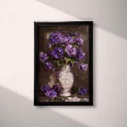 Purple Flowers Digital Download | Floral Wall Decor | Flowers Decor | Brown and Gray Print | Impressionist Wall Art | Living Room Art | Housewarming Digital Download | Autumn Wall Decor | Oil Painting