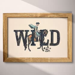 Wild Horse Digital Download | Equestrian Wall Decor | Western Decor | Orange, Black and Gray Print | Vintage Wall Art | Living Room Art | Autumn Digital Download | Linocut Print