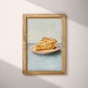 Full frame view of A mid-century pastel pencil illustration, a slice of pie on a plate