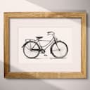 Matted frame view of A vintage graphite sketch, a vintage bicycle