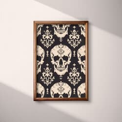 Skull Art | Skull Wall Art | Gothic Print | Black, Brown and Gray Decor | Gothic Wall Decor | Game Room Digital Download | Grief & Mourning Art | Halloween Wall Art | Autumn Print | Textile