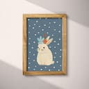 Full frame view of A cute simple illustration with simple shapes, a rabbit with flowers on its head