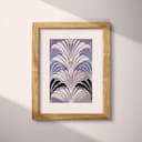 Matted frame view of An art deco textile print, symmetric simple pattern