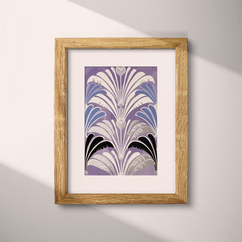 Matted frame view of An art deco textile print, symmetric simple pattern