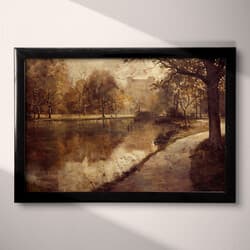 City Park Digital Download | Urban Wall Decor | Architecture Decor | Brown Print | Impressionist Wall Art | Living Room Art | Housewarming Digital Download | Autumn Wall Decor | Oil Painting