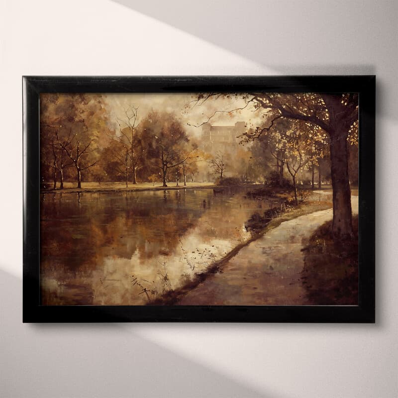 Full frame view of An impressionist oil painting, a city park