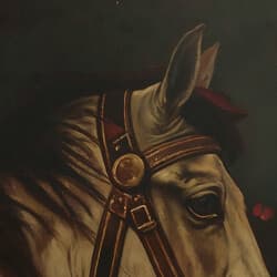 Woman Horse Art | Figurative Wall Art | Portrait Print | Black, Brown and Beige Decor | Vintage Wall Decor | Living Room Digital Download | Autumn Art | Oil Painting