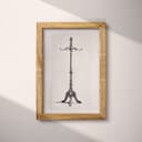 Full frame view of A vintage graphite sketch, a coat rack