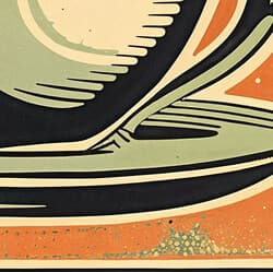 Coffee Cup Art | Coffee Wall Art | Food & Drink Print | Orange, Black, Beige, Green and Brown Decor | Vintage Wall Decor | Kitchen & Dining Digital Download | Housewarming Art | Autumn Wall Art | Linocut Print