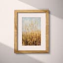 Matted frame view of An impressionist oil painting, a wheat field