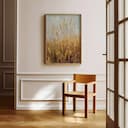 Room view with a full frame of An impressionist oil painting, a wheat field