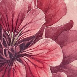 Geranium Art | Botanical Wall Art | Flowers Print | Red, Brown, Beige and Purple Decor | Rustic Wall Decor | Living Room Digital Download | Housewarming Art | Thanksgiving Wall Art | Autumn Print | Pastel Pencil Illustration