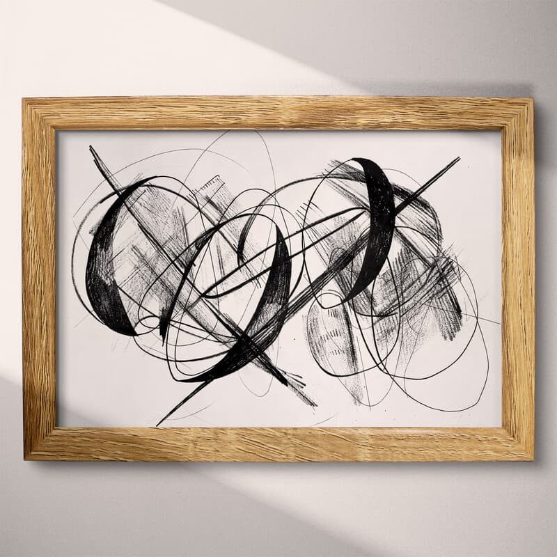 Full frame view of A vintage graphite sketch, abstract shapes