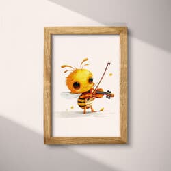 Bee Violin Art | Animal Wall Art | Animals Print | White, Orange, Black, Gray, Red and Purple Decor | Cute Simple Wall Decor | Kids Digital Download | Baby Shower Art | Spring Wall Art | Cartoon Drawing