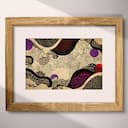 Matted frame view of A japandi textile print, intricate pattern