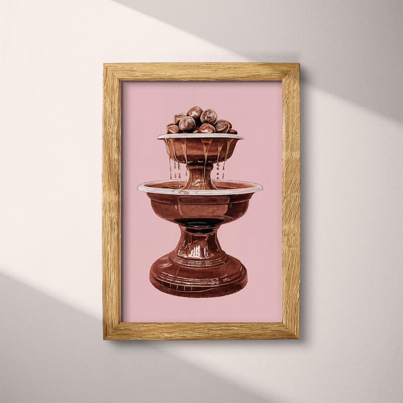 Full frame view of A vintage pastel pencil illustration, a chocolate fountain