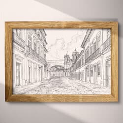 Brazilian Architecture Digital Download | Architecture Wall Decor | Architecture Decor | White, Black and Gray Print | Vintage Wall Art | Living Room Art | Housewarming Digital Download | Graphite Sketch