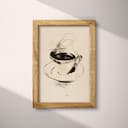 Full frame view of A vintage pencil sketch, a cup of coffee