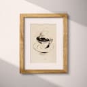 Matted frame view of A vintage pencil sketch, a cup of coffee