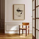 Room view with a full frame of A vintage pencil sketch, a cup of coffee
