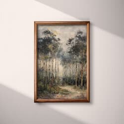 Thick Forest Digital Download | Nature Wall Decor | Landscapes Decor | Black, Gray, Brown and White Print | Impressionist Wall Art | Living Room Art | Grief & Mourning Digital Download | Halloween Wall Decor | Autumn Decor | Oil Painting