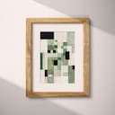 Matted frame view of A contemporary flat 2D illustration, a grid of squares