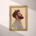 Full frame view of A vintage cartoon drawing, a man with a beard