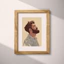 Matted frame view of A vintage cartoon drawing, a man with a beard