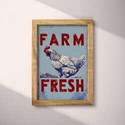 Farm Fresh Digital Download | Farm Wall Decor | Quotes & Typography Decor | Gray, Red, Blue, Brown and Pink Print | Vintage Wall Art | Kitchen & Dining Art | Housewarming Digital Download | Thanksgiving Wall Decor | Summer Decor | Linocut Print