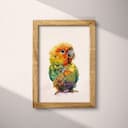 Full frame view of A cute chibi anime colored pencil illustration, a colorful parrot