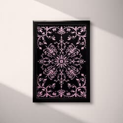 Intricate Pattern Art | Pattern Wall Art | Abstract Print | Black, Pink and Purple Decor | Maximalist Wall Decor | Living Room Digital Download | Diwali Art | Autumn Wall Art | Textile