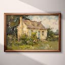 Full frame view of A french country oil painting, a summer cottage