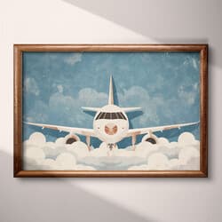 Airplane Digital Download | Aviation Wall Decor | Travel & Transportation Decor | Gray, White, Black and Red Print | Cute Simple Wall Art | Kids Art | Baby Shower Digital Download | Simple Illustration