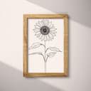 Full frame view of A minimalist ink sketch, a sunflower