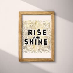 Rise Art | Inspirational Wall Art | Quotes & Typography Print | White, Black, Brown and Green Decor | Minimal Wall Decor | Entryway Digital Download | Back To School Art | Spring Wall Art | Linocut Print